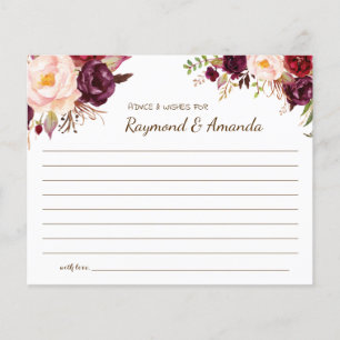 Advice and Wishes for Couple Bridal Shower card