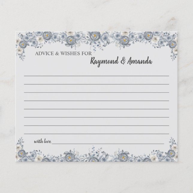 Advice and Wishes for Couple Bridal Shower Card (Front)