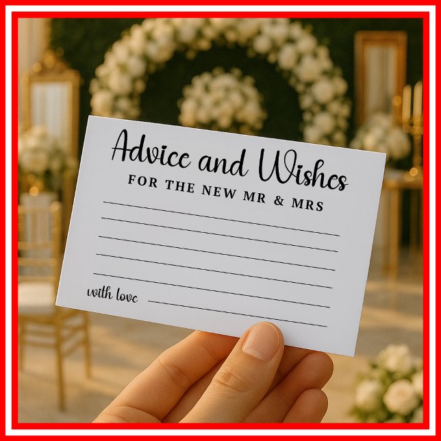 Advice and Wishes for Couple Wedding Bridal Shower Enclosure Card (Creator Uploaded)