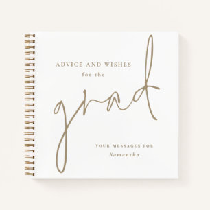 Advice and wishes for Grad Gold Guest Book