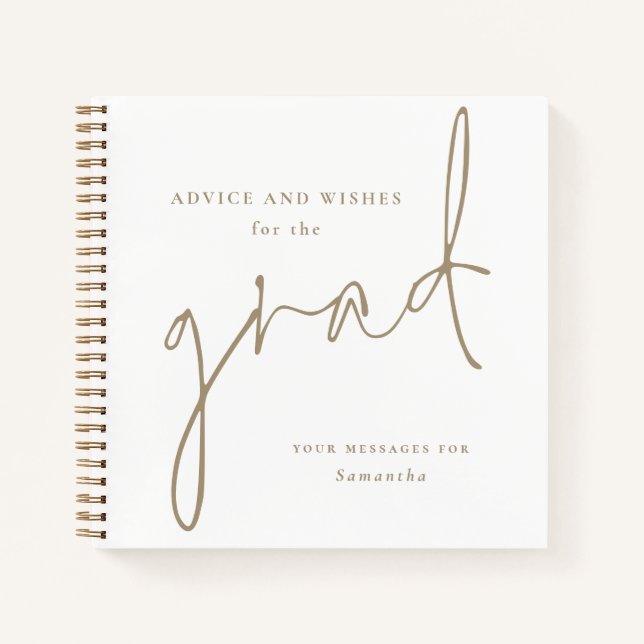 Advice and wishes for Grad Gold Guest Book (Front)