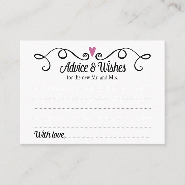 Advice and Wishes for New Mr Mrs Wedding Cards (Front)