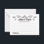 Advice and Wishes for New Mr Mrs Wedding Cards<br><div class="desc">These stylish Advice & Wishes cards will be the perfect addition to your wedding reception. It features a swirly black border with a plum purple heart on top. The text inside is "Advice & Wishes" in a fun black script font and "for the new Mr. and Mrs." in a simple...</div>