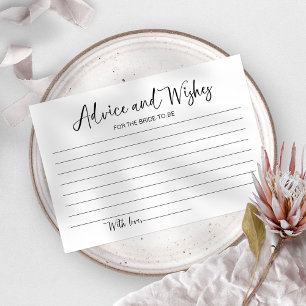 Advice and Wishes For The Bride-to-be Card