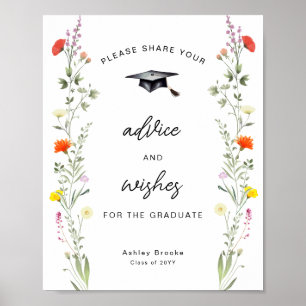 Advice and Wishes for the Graduate Wildflower Poster