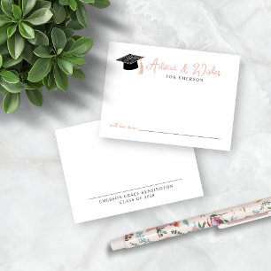 Advice and Wishes Hand Drawn Graduation Doodle Enclosure Card