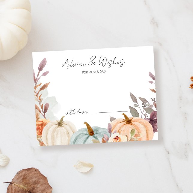 Advice and Wishes Little Pumpkin Baby Shower Enclosure Card (Creator Uploaded)