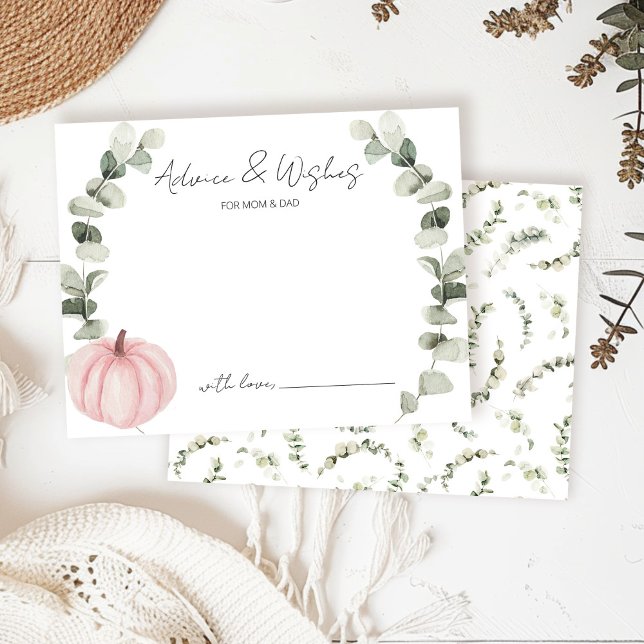 Advice and Wishes Little Pumpkin Baby Shower Enclosure Card (Creator Uploaded)