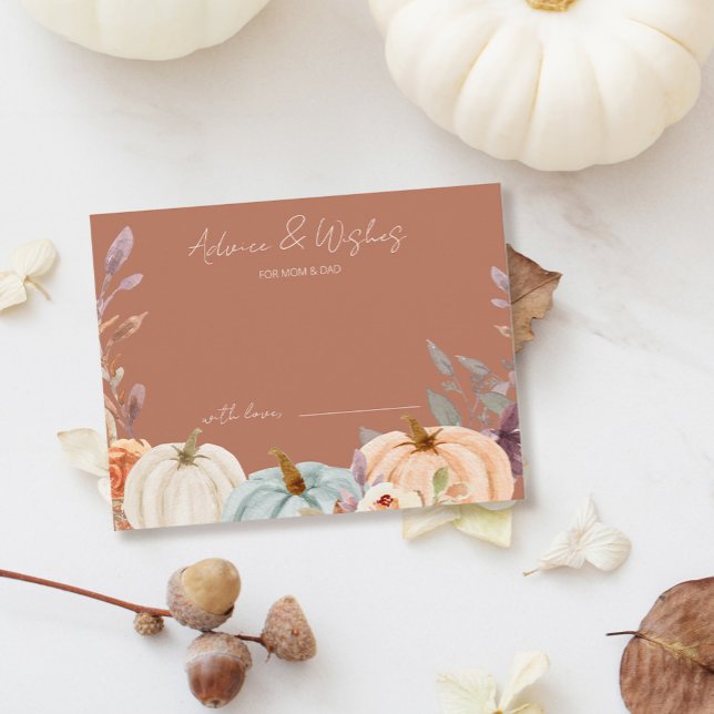 Advice and Wishes Little Pumpkin Baby Shower Enclosure Card (Creator Uploaded)