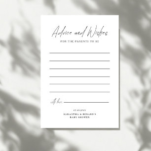 Advice and Wishes Parents To Be Script Baby Shower Card