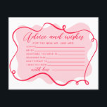 Advice and wishes retro pink and red wavy frame<br><div class="desc">Advice and wishes retro pink and red wavy frame card.
Matching items available.</div>