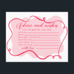Advice and wishes retro pink and red wavy frame<br><div class="desc">Advice and wishes retro pink and red wavy frame card.
Matching items available.</div>