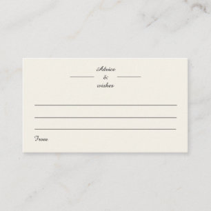 Advice And Wishes Wedding Enclosure Card