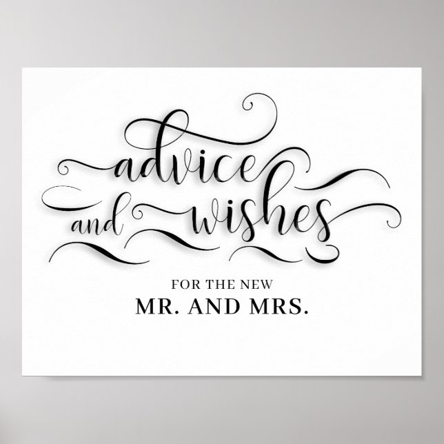 Advice And Wishes Wedding Sign (Front)