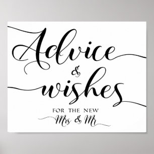 Advice and wishes wedding sign 8x10