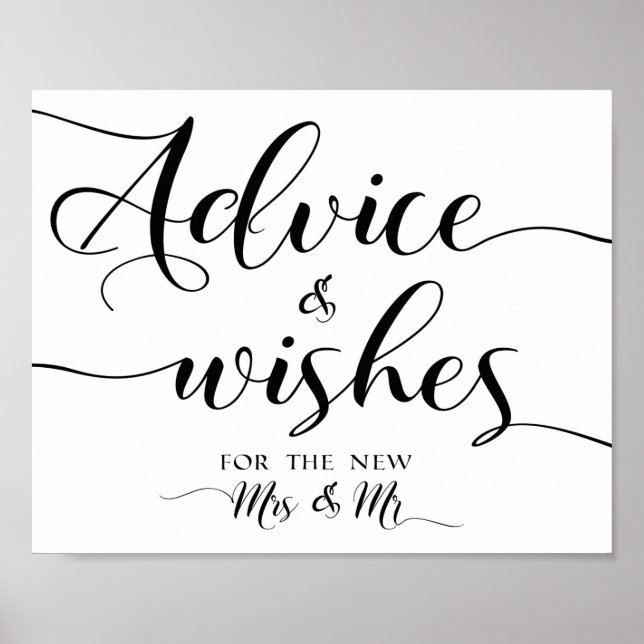 Advice and wishes wedding sign 8x10 (Front)