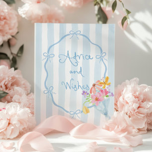 Advice and wishes Whimsical coquette Bow Blue Poster