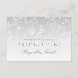 Advice Bridal Shower Silver Bokeh Sparkle Lights Invitation