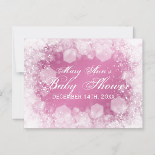 Advice Card Baby Shower Night Sparkle Pink