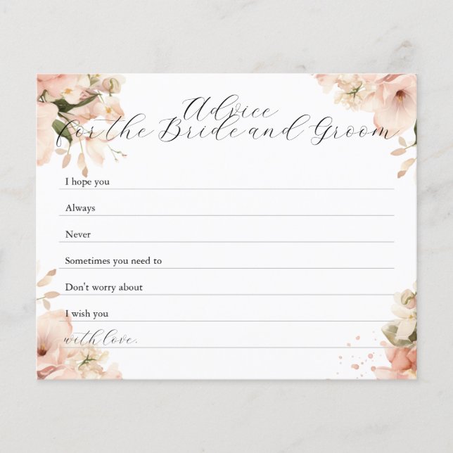  Advice Card | Brunch & Bubbly Bridal Shower (Front)