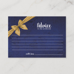 Advice Card   Dark Blue with Gold Bow