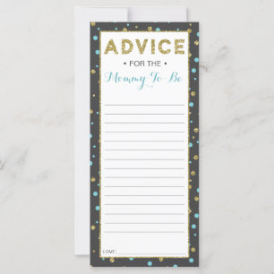 Advice Card for Mum-To-Be, Baby Shower, 25 Pack