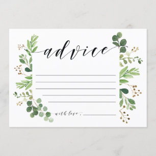 Advice card for the bride and groom