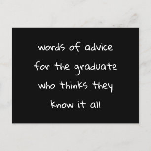 Advice Card For The Graduate Party Funny