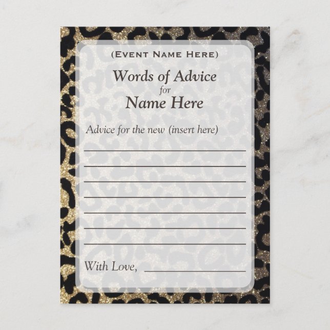Advice Card | Leopard Glitter (Front)