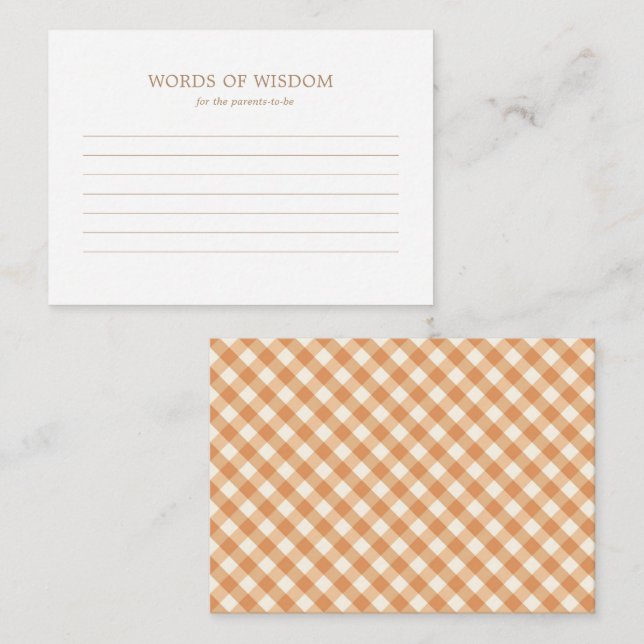 Advice Card – Rustic Autumn Fall Baby Shower (Front/Back)