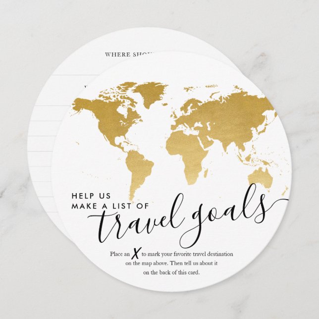 Advice Card Unique Guest Book Travel Ideas Cards (Front/Back)