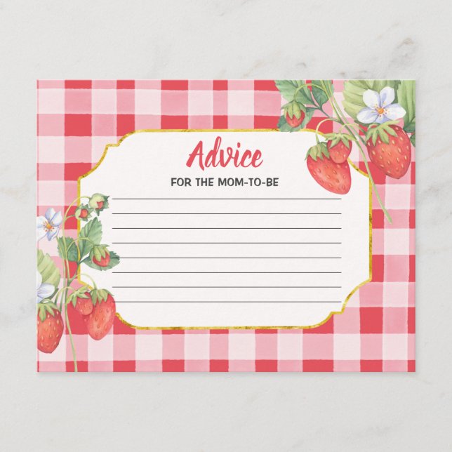 Advice Card Watercolor Berry Sweet Strawberry (Front)
