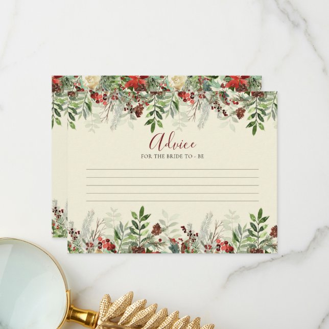 Advice card Winter | Berries Botanical Game Card (Front/Back In Situ)