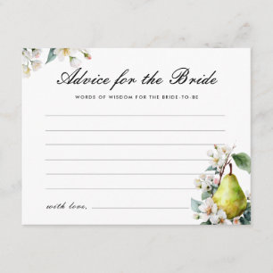 Advice For Bride Perfect Pear Bridal Shower Enclosure Card