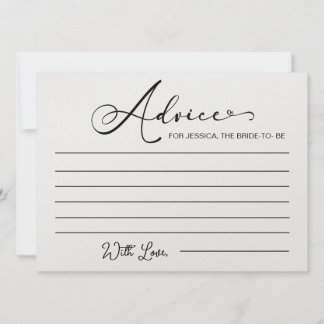 Advice for Bride to Be- Bridal Shower Advice Cards