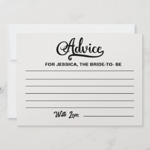 Advice for Bride to Be- Bridal Shower Advice Cards