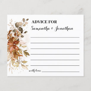Advice for Couple Autumn Fall Bridal Shower Card