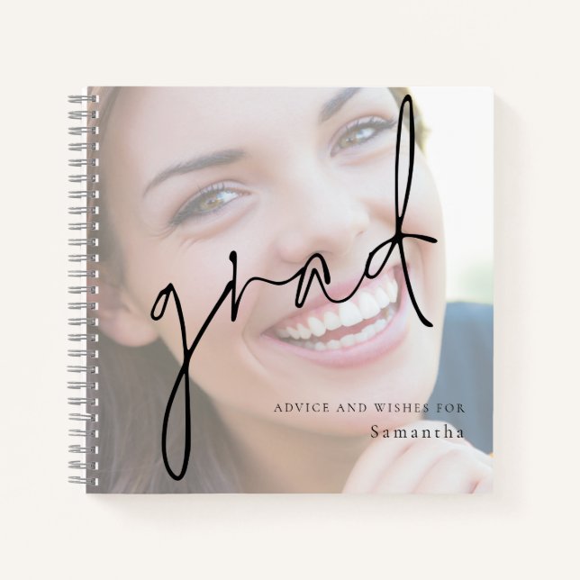 Advice for Grad Script Photo Overlay Guest Book (Front)