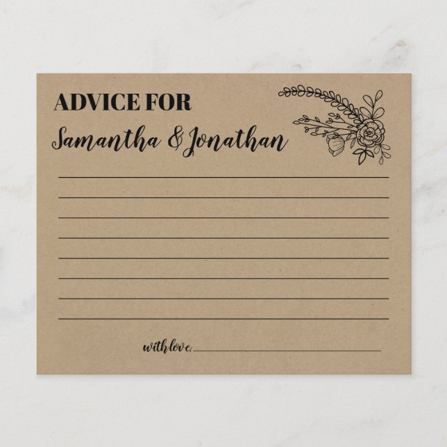 Advice for happy couple shower english spanish (Front)