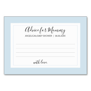 ADVICE FOR MOMMY Blue White BOY Baby Shower Cards
