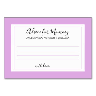 ADVICE FOR MOMMY LAVENDER Baby Shower Cards