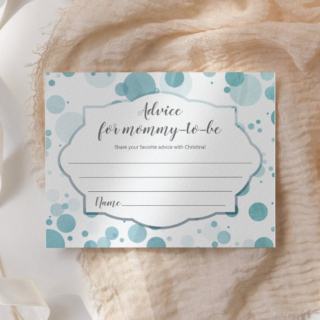 Advice for mother-to-be Blue Dots Boy Baby Shower Enclosure Card (Creator Uploaded)