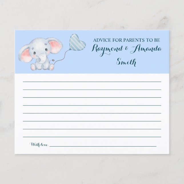 Advice for Mum & Dad Baby Shower Card (Front)