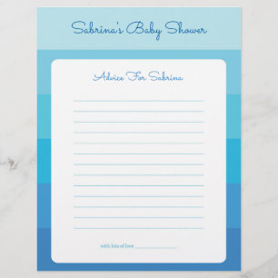 Advice for Mum To Be Blue Ombre Baby Shower