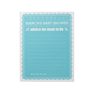 Advice for Mum To Be Blue Papel Picado Baby Shower Notepad