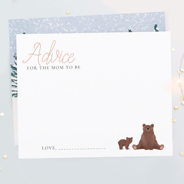 Advice For Mum To Be Winter Bear Baby Shower (Creator Uploaded)