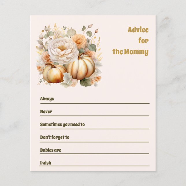 Advice for mummy baby shower (Front)
