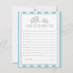Advice for mummy-to-be Baby Shower Game Card