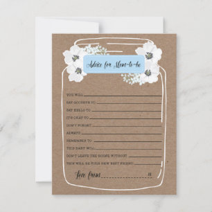 Advice for mummy-to-be Baby Shower Game Card