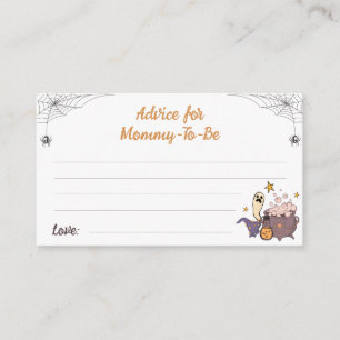 Advice for Mummy-to-be Halloween Boo Baby Shower Enclosure Card